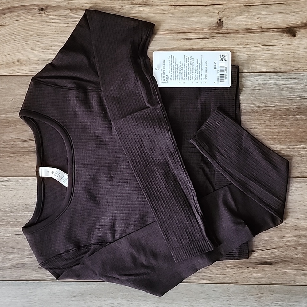 Lululemon Ebb to Street Long Sleeve, 6, French Press, New, Never Worn With Tag